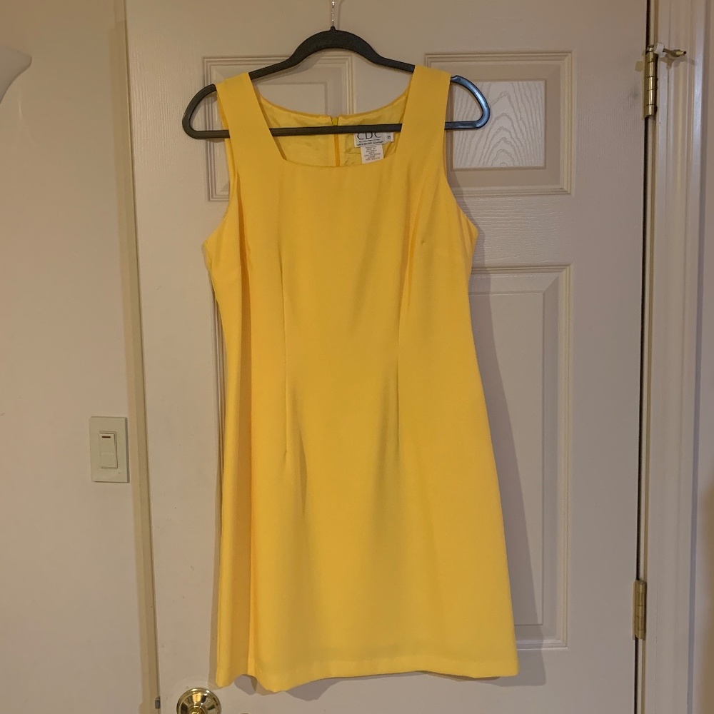 CDC Yellow Sleeveless Lined Dress sz 8